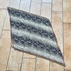 Zara Pleated Diamond Shaped Animal Print Scarf